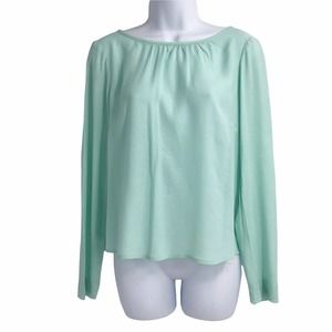 NEW EMILY & FIN WOMENS SIZE X-SMALL LONG SLEEVE GREEN BLOUSE